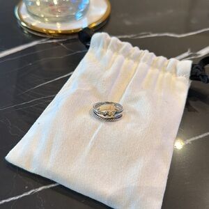 David Yurman X Crossover Band Ring in Sterling Silver with 18K Yellow Gold, 6mm